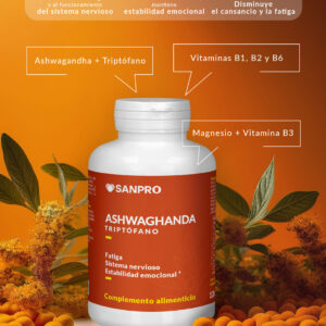Triptófano con Ashwagandha, Magnesio y Vitaminas